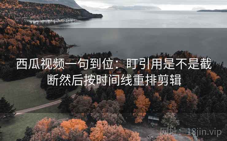 西瓜视频一句到位：盯引用是不是截断然后按时间线重排剪辑