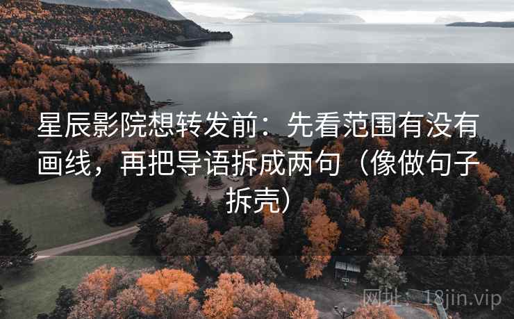 星辰影院想转发前：先看范围有没有画线，再把导语拆成两句（像做句子拆壳）  第2张
