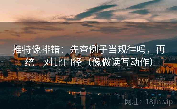 推特像排错：先查例子当规律吗，再统一对比口径（像做读写动作）  第2张