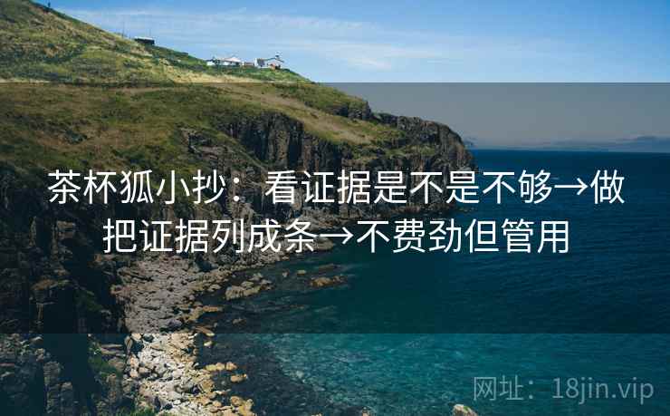 茶杯狐小抄：看证据是不是不够→做把证据列成条→不费劲但管用