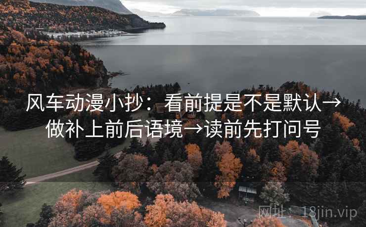 风车动漫小抄：看前提是不是默认→做补上前后语境→读前先打问号